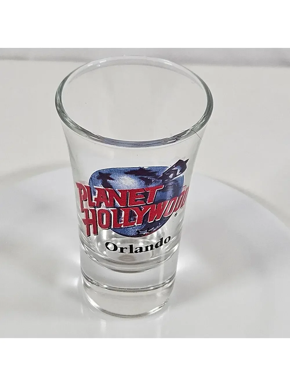 Vintage Planet Hollywood Orlando Shot Glass Souvenir Collectible Barware Clear